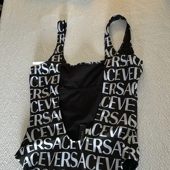 Versace Logo One-Piece Swimsuit, Size 1 fit 2 US, $575 - Picture 12 of 13